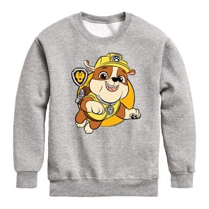 Boys' - Paw Patrol - Rubble Sketch Graphic Long Sleeve Fleece Sweatshirt - 1 of 4