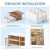 Vynxaria Brown and White Portable Shoe Organizer with Doors and Shelves - 3 of 4