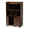 Carrie Walnut Finished Wood Wine Storage Cabinet Walnut - Baxton Studio - 2 of 4