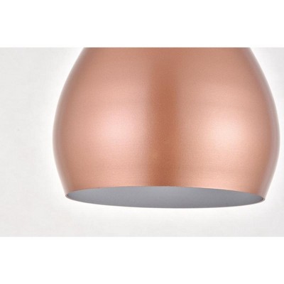 Honey Gold Aluminum Teardrop Pendant Light with Adjustable Cord