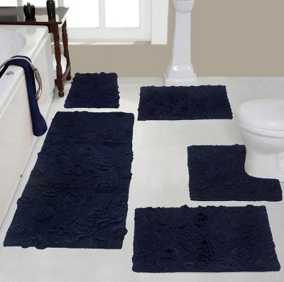 Modesto Collection Cotton Tufted Set of 5 Bath Rug Set - Home Weavers
