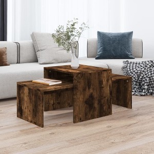 vidaXL Coffee Table Smoked Oak Engineered Wood Medium Sleek - 1 of 4