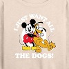 Women's - Disney - Mickey Pluto Just Want All Dogs Lightweight French Terry Wide Neck Long Sleeve Shirt - 2 of 4
