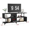 Jojoka Industrial TV Stand for 65 Inch TVs with 3-Tier Storage Shelves Built-In Power Outlet Floor Mount, Black - 2 of 4