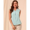INSPIRE CHIC Women's Ruffled Sleeveless Work Business Vintage Blouses - 2 of 4