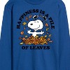Men's - Peanuts - Happiness Is A Pile Of Leaves Long Sleeve Graphic T-Shirt - 2 of 4