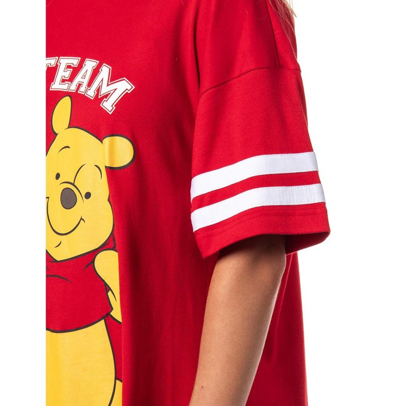 Winnie-the-Pooh Women's Go Team Shirt Pajama Dorm Sleep Shirt Nightgown Red, 4 of 6