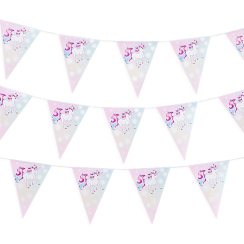 1PK THEMED FLAG BANNER TRIANGLE BUNTING BIRTHDAY PARTY SUPPLIES WALL DECORATION