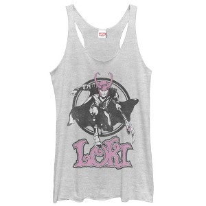 Women's Marvel Loki Mischief Racerback Tank Top - 1 of 3