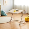 FurnitureR Adjustable Height Folding Desk with PP Tabletop, Portable Space-Saving Work Table with Wheels and Side Storage Trays for Home Office - 4 of 4