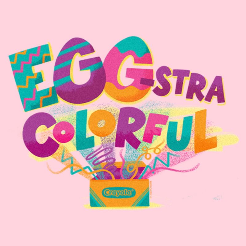 Junior's Women Crayola Easter Egg-Stra Colorful T-Shirt - Light Pink - X Large, 2 of 5