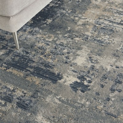 Elysian Beige and Grey Handmade Synthetic 9' x 12' Area Rug