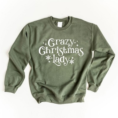 Simply Sage Market Women's Graphic Sweatshirt Crazy Christmas Lady