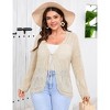 Women's Plus Size Tie Front Cardigan Sweaters Long Sleeve Bow Sweater Fall Winter Trendy Outerwear Tops - 3 of 4