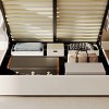 Full/Queen/King Size Velvet Upholstered Platform Bed, Lift-Up Hydraulic Storage Bed with RGB LED Light Headboard - ModernLuxe - 4 of 4