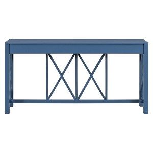 TiramisuBest 60" Veneer Console Table,Grey Farmhouse Entryway Table with 4 Drawers, Open Bottom Storage for Living, Kitchen, or Dining - 1 of 4