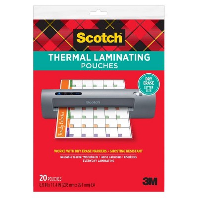 Scotch 20ct Dry Erase Thermal Laminating Sheets