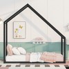 Vynxaria Twin Size Metal House Bed with Trundle - Stylish & Space-Saving Solution - 3 of 4