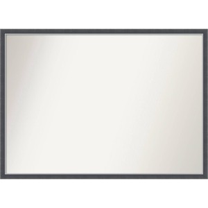 40" x 29" Non-Beveled Eva Thin Bathroom Wall Mirror Black - Amanti Art: Modern Rectangle, Wall Mount - 1 of 4