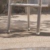 Dover 2pk Wicker Armed Stacking Chairs - Chateau Gray - Christopher Knight Home: Weather-Resistant Aluminum Frame - 3 of 4