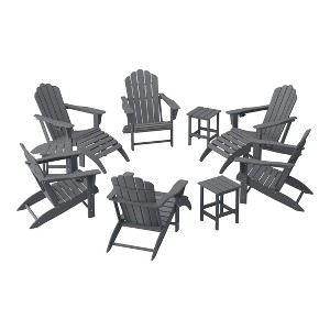 WestinTrends Highland 12-Piece HDPE Outdoor Patio Furniture Adirondack Chair Conversation Table Set - 1 of 4