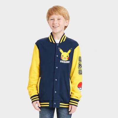 Clothing Unisex Kids Clothing Jackets & Coats Heather Gray/Medium Navy Blue Kids Fleece Varsity Jacket Piper Jacket 