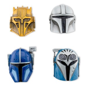 SalesOne LLC Star Wars: The Mandalorian 4-Piece 3D Metal Helmet Pin Set | Toynk Exclusive - 1 of 4