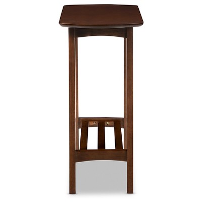 Sacramento Dark Walnut Mid-Century Console Table with Storage Shelf