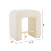 24" Boucle Armless Inverted U-Shaped Stool (Set of 2) with Soft Upholstered Seat for Home Kitchen Island or Dining Area - 3 of 4