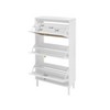 TIRAMISUBEST Farmhouse Shoe Cabinet - White Rattan, 3-Door Adjustable (23"W x 48"H) - 4 of 4