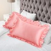 PiccoCasa Satin Retro Luxury Silky with Ruffle Envelope Closure Pillowcases 2 Pcs - 3 of 4