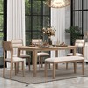 GDFStudio Monica 6 Piece Dining Set with Table and Upholstered Chairs - 2 of 4