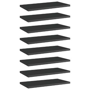 vidaXL Bookshelf Boards 8 pcs High Gloss Black 15.7"x7.9"x0.6" Engineered Wood - 1 of 4