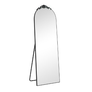 PexFix 63"x26" Aluminum alloy thin frame right angle arched black full-length mirror - 1 of 2