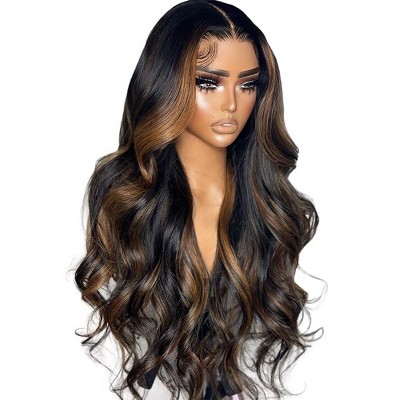 Jessie's Wig 26 Inch Body Wave Wig 13x5 Pre Cut Lace Highlight Brown Color 1 Pc/Pack