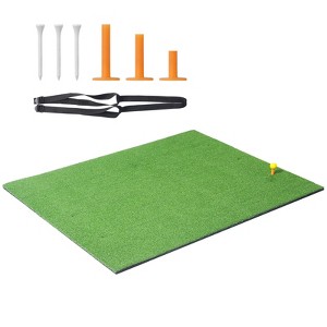 VEVOR Golf Hitting Mat, 5x4ft Artificial Turf Golf Hitting Mat, Golf Hitting Training Aids with 6 Golf Tees, Golf Practice Hitting Mat - 1 of 4
