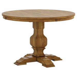 South Hill Round Pedestal Base Dining Table - Bark - Inspire Q, Brown