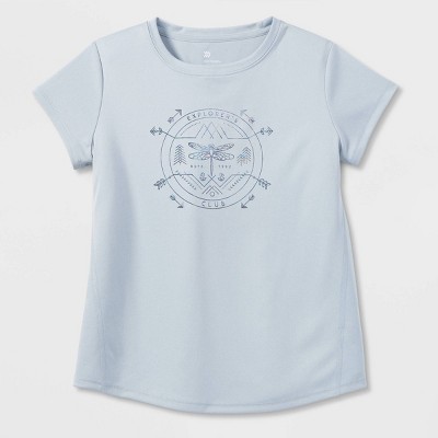 Girls' Short Sleeve 'Explorers Club' Graphic T-Shirt - All in Motion™ Gray