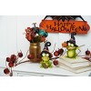Gallerie II 3.35" x 5.43" Funny Frog Witch Hat & Jack-O-Lantern Pumpkin Small Halloween Figurine - 3 of 4