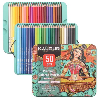Premium Colored Pencils,Set of 50 Colors,Artists Soft Core for Drawing Sketching Shading,Coloring Pencils for Adults Beginners