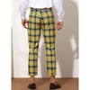Lars Amadeus Men's Plaid Cropped Ankle Length Business Trousers - 3 of 4