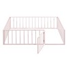 TIRAMISUBEST Twin/Full/Queen Size Metal Floor Bed Frame with Fence and Door, Floor Montessori Bed Toddler Bed with Fence Guardrails - 4 of 4