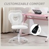Racxily Office Task Chair, Heart Back Swivel Chair with Wheels, White - 4 of 4