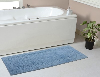 Home Weavers Allure Collection Absorbent Cotton, Machine Washable and Dry Bath Rugs - 17x24 - Blue