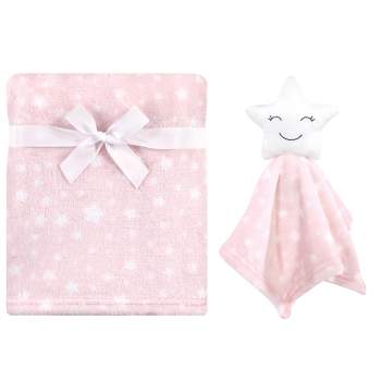 Hudson Baby Infant Girl Plush Blanket with Security Blanket, Star Girl, One Size