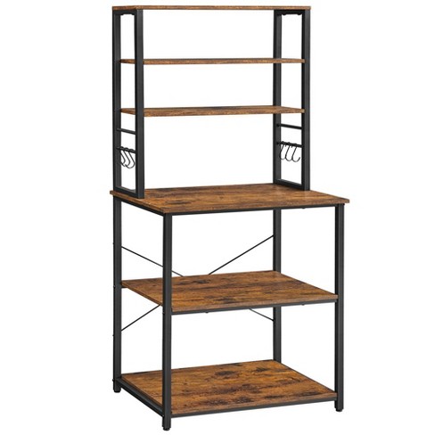 Kitchen Bakers Rack with Storage, 43 inch Microwave Stand 5-Tier