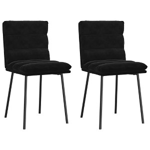 CLIHOME Modern Cassic Elegant Backrest Chair, Soft Velvet Soft Cushion Metal Foot Restaurant Dining Chair(Set of 2) - 1 of 4