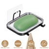 NewHome "Wall Mounted Soap Dish Holder with 2 Hooks, Clear Square Soap Rack for Shower & Bathroom" Black 1 Tier - 4 of 4