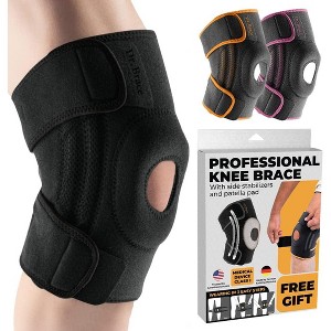 DR. BRACE ELITE Knee Brace with Side Stabilizers & Patella Gel Pads for Maximum Knee Pain Support and fast recovery for men and women - 1 of 4