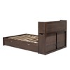 NicBex Full Bed Modern Wooden Bed Frame with Twin Size Trundle, Drawers and Pull Out Storage Headboards for Bedroom, No Box Spring Required, Espresso - 4 of 4